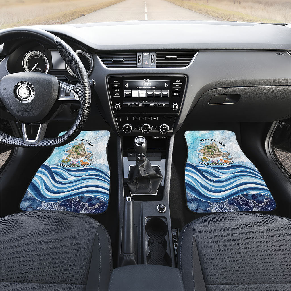 San Marino Foundation Day Car Mats Mount Titano Fortress Fox Falcon And Cyclamen
