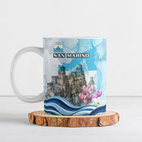 San Marino Foundation Day Ceramic Mug Mount Titano Fortress Fox Falcon And Cyclamen