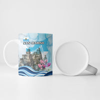 San Marino Foundation Day Ceramic Mug Mount Titano Fortress Fox Falcon And Cyclamen