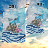 San Marino Foundation Day Garden Flag Mount Titano Fortress Fox Falcon And Cyclamen