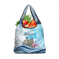San Marino Foundation Day Grocery Bag Mount Titano Fortress Fox Falcon And Cyclamen