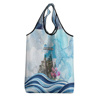 San Marino Foundation Day Grocery Bag Mount Titano Fortress Fox Falcon And Cyclamen