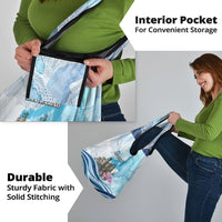 San Marino Foundation Day Grocery Bag Mount Titano Fortress Fox Falcon And Cyclamen