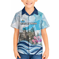 San Marino Foundation Day Hawaiian Shirt Mount Titano Fortress Fox Falcon And Cyclamen
