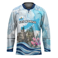 San Marino Foundation Day Hockey Jersey Mount Titano Fortress Fox Falcon And Cyclamen
