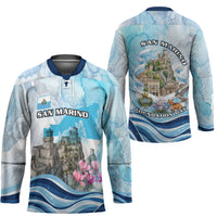 San Marino Foundation Day Hockey Jersey Mount Titano Fortress Fox Falcon And Cyclamen