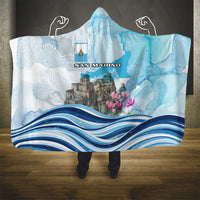 San Marino Foundation Day Hooded Blanket Mount Titano Fortress Fox Falcon And Cyclamen