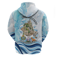 San Marino Foundation Day Hoodie Mount Titano Fortress Fox Falcon And Cyclamen