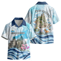 San Marino Foundation Day Kid Hawaiian Shirt Mount Titano Fortress Fox Falcon And Cyclamen