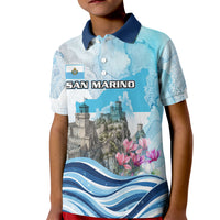 San Marino Foundation Day Kid Polo Shirt Mount Titano Fortress Fox Falcon And Cyclamen