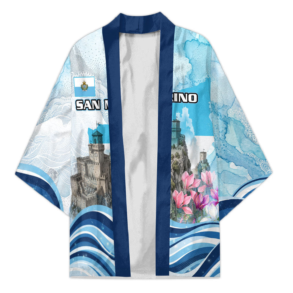 San Marino Foundation Day Kimono Mount Titano Fortress Fox Falcon And Cyclamen