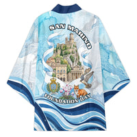 San Marino Foundation Day Kimono Mount Titano Fortress Fox Falcon And Cyclamen