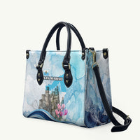 San Marino Foundation Day Leather Bag Mount Titano Fortress Fox Falcon And Cyclamen