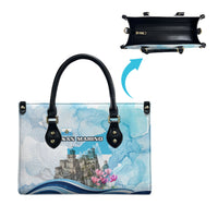 San Marino Foundation Day Leather Bag Mount Titano Fortress Fox Falcon And Cyclamen