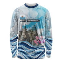 San Marino Foundation Day Long Sleeve Shirt Mount Titano Fortress Fox Falcon And Cyclamen