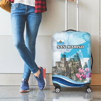San Marino Foundation Day Luggage Cover Mount Titano Fortress Fox Falcon And Cyclamen