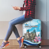 San Marino Foundation Day Luggage Cover Mount Titano Fortress Fox Falcon And Cyclamen