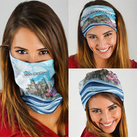 San Marino Foundation Day Neck Gaiter Mount Titano Fortress Fox Falcon And Cyclamen