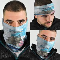 San Marino Foundation Day Neck Gaiter Mount Titano Fortress Fox Falcon And Cyclamen
