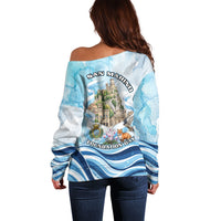 San Marino Foundation Day Off Shoulder Sweater Mount Titano Fortress Fox Falcon And Cyclamen