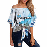 San Marino Foundation Day Off Shoulder Wrap Waist Top Mount Titano Fortress Fox Falcon And Cyclamen