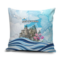 San Marino Foundation Day Pillow Cover Mount Titano Fortress Fox Falcon And Cyclamen