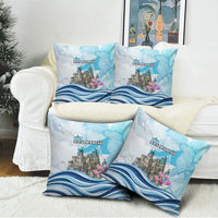 San Marino Foundation Day Pillow Cover Mount Titano Fortress Fox Falcon And Cyclamen