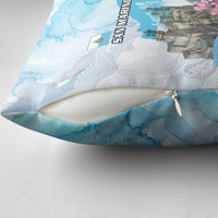 San Marino Foundation Day Pillow Cover Mount Titano Fortress Fox Falcon And Cyclamen