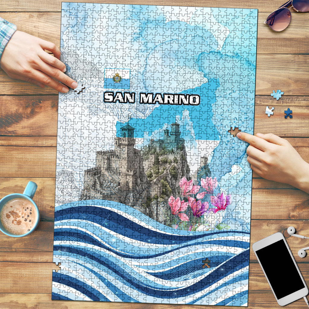 San Marino Foundation Day Puzzle Mount Titano Fortress Fox Falcon And Cyclamen