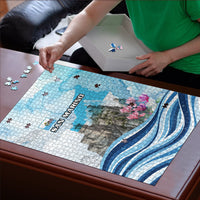 San Marino Foundation Day Puzzle Mount Titano Fortress Fox Falcon And Cyclamen