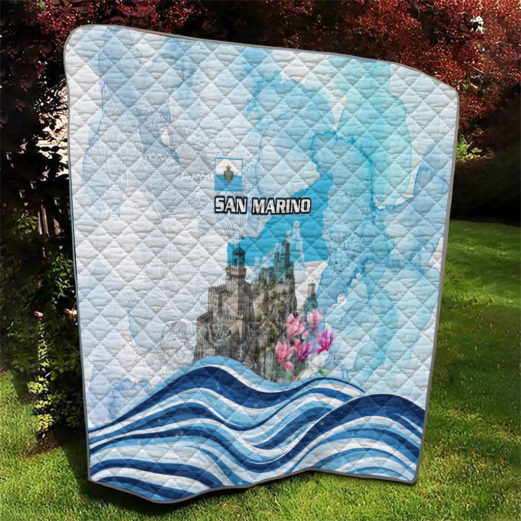 San Marino Foundation Day Quilt Mount Titano Fortress Fox Falcon And Cyclamen