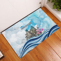 San Marino Foundation Day Rubber Doormat Mount Titano Fortress Fox Falcon And Cyclamen