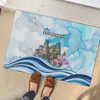 San Marino Foundation Day Rubber Doormat Mount Titano Fortress Fox Falcon And Cyclamen