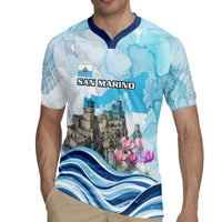 San Marino Foundation Day Rugby Jersey Mount Titano Fortress Fox Falcon And Cyclamen