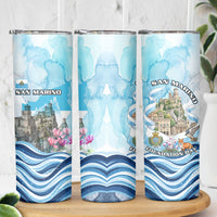 San Marino Foundation Day Skinny Tumbler Mount Titano Fortress Fox Falcon And Cyclamen