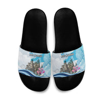 San Marino Foundation Day Slide Sandals Mount Titano Fortress Fox Falcon And Cyclamen