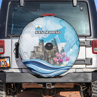 San Marino Foundation Day Spare Tire Cover Mount Titano Fortress Fox Falcon And Cyclamen