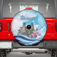 San Marino Foundation Day Spare Tire Cover Mount Titano Fortress Fox Falcon And Cyclamen