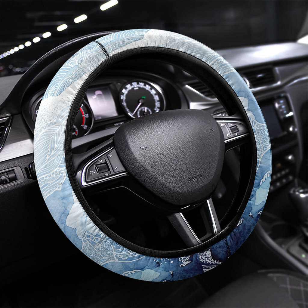 San Marino Foundation Day Steering Wheel Cover Mount Titano Fortress Fox Falcon And Cyclamen
