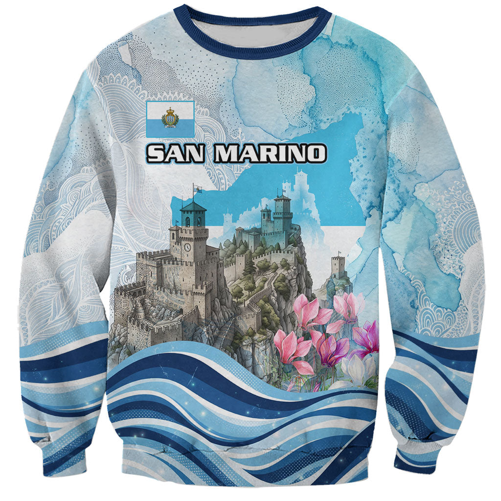 San Marino Foundation Day Sweatshirt Mount Titano Fortress Fox Falcon And Cyclamen