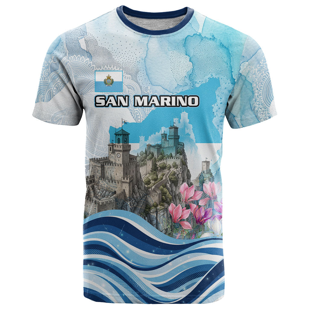 San Marino Foundation Day T Shirt Mount Titano Fortress Fox Falcon And Cyclamen