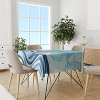 San Marino Foundation Day Tablecloth Mount Titano Fortress Fox Falcon And Cyclamen
