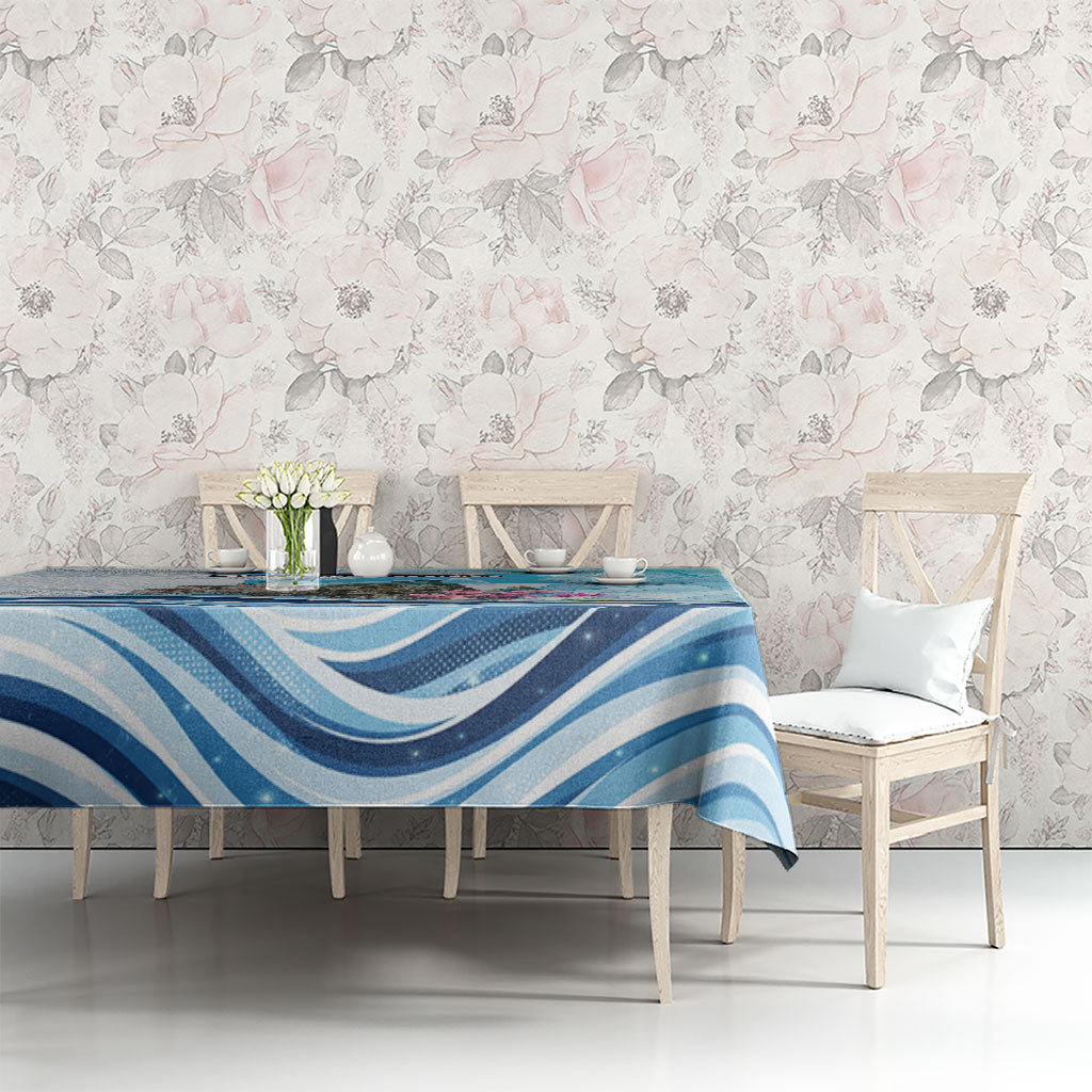 San Marino Foundation Day Tablecloth Mount Titano Fortress Fox Falcon And Cyclamen