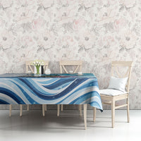 San Marino Foundation Day Tablecloth Mount Titano Fortress Fox Falcon And Cyclamen