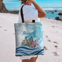 San Marino Foundation Day Tote Bag Mount Titano Fortress Fox Falcon And Cyclamen