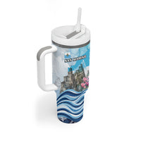 San Marino Foundation Day Tumbler With Handle Mount Titano Fortress Fox Falcon And Cyclamen