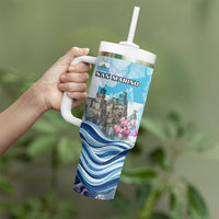 San Marino Foundation Day Tumbler With Handle Mount Titano Fortress Fox Falcon And Cyclamen