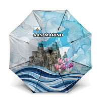 San Marino Foundation Day Umbrella Mount Titano Fortress Fox Falcon And Cyclamen