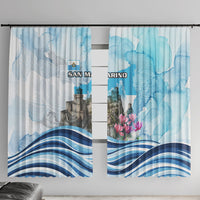 San Marino Foundation Day Window Curtain Mount Titano Fortress Fox Falcon And Cyclamen