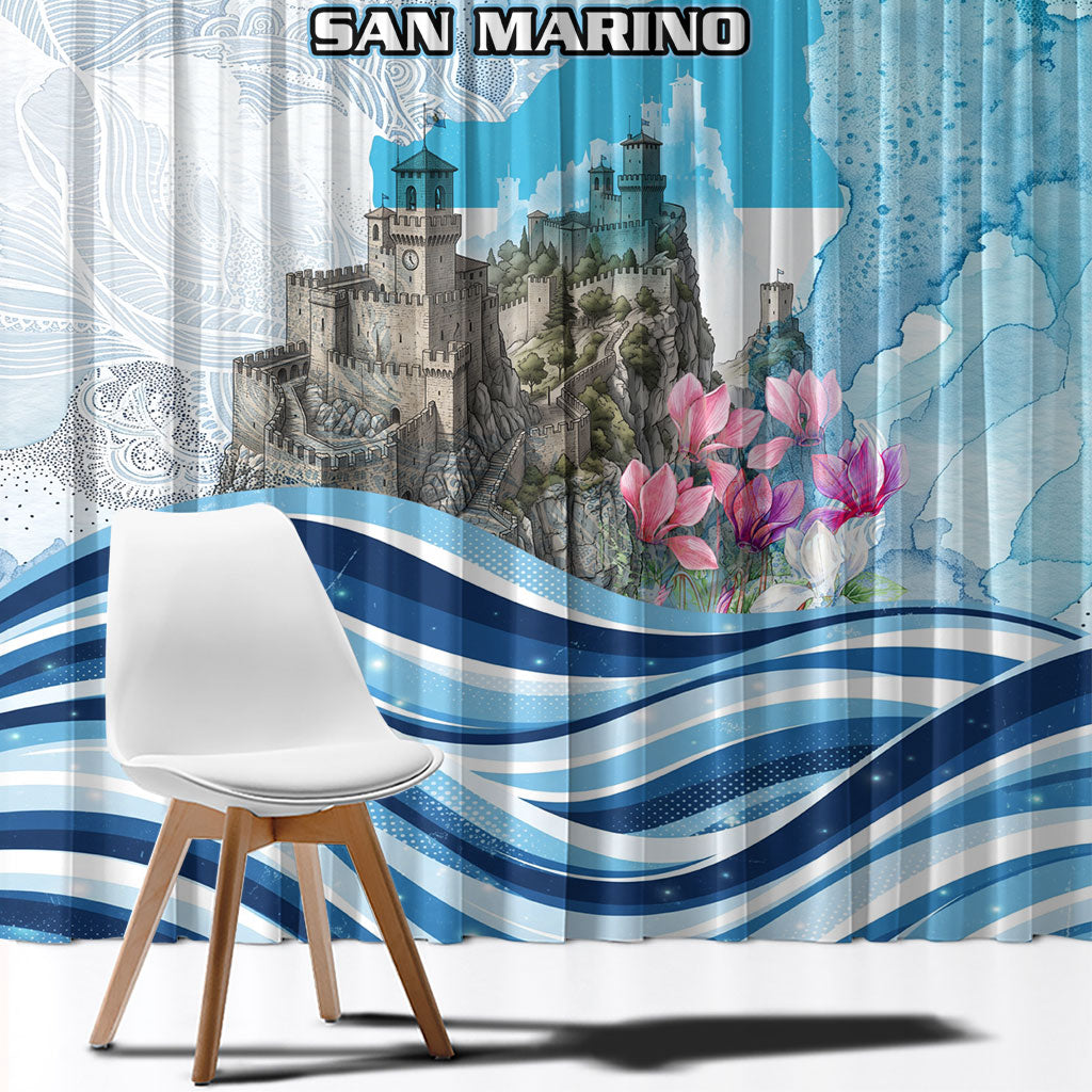 San Marino Foundation Day Window Curtain Mount Titano Fortress Fox Falcon And Cyclamen
